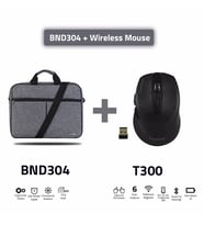 Classone Bnd304 Eko Serisi 15,6 Inç NotebookÇantası Siyah + T300 Kablosuz Mouse (Bordo)
