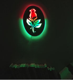 Led Işıklı Dekoratif Gül Tablo Duvar Süsü Dekorasyon