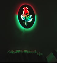 Led Işıklı Dekoratif Gül Tablo Duvar Süsü Dekorasyon