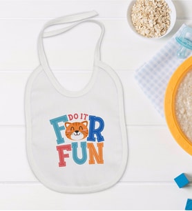 BK Kids Do It For Fun Tasarımlı Bebek Mama Önlüğü - Model 1