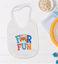 BK Kids Do It For Fun Tasarımlı Bebek Mama Önlüğü - Model 1