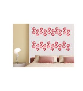 DUVAR ÇIKARTMA STICKER DEKORATİF DUVAR KAĞIDI,SÜS İKİ ADET PEMBE ÇİÇEKLİ  PVC 48X33X0,5CM