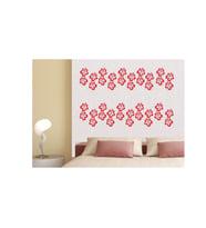 DUVAR ÇIKARTMA STICKER DEKORATİF DUVAR KAĞIDI,SÜS İKİ ADET PEMBE ÇİÇEKLİ  PVC 48X33X0,5CM