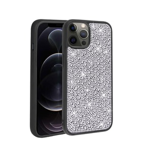 Apple iPhone 12 Pro Max Kılıf Parlak Taşlı Tasarım Zore Ston Kılıf (Siyah)
