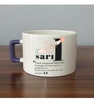 Sarıl Baskılı Mor Kulplu C Fincan