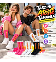 Giyim Unisex Alev Desenli Çorap 6'lı Set Pamuklu Uzun Soket Dikişsiz Nefes Alan Günlük Spor Çorabı Y