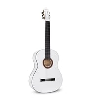 Valencia VC104TWT 4/4 Klasik Gitar - Beyaz (Başlangıç Seviyesi)  Tam Boy Gövde, Sap Ayar Çeliği, Şık Parlak Beyaz Kaplama ve Yeni Başlayanlar İçin Dengeli Tuşe