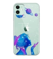 Uzak Kız Tasarımlı Şeffaf Telefon Kılıfı (Tüm Modeller Mevcuttur)