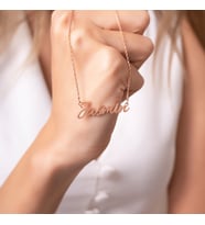 925 Ayar Gümüş Rose Gold Kişiye Özel İsimli Kolye