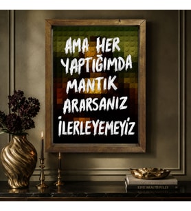 BK Gift Vintage Klasik Sanat Esprili Sözlü Masif Ahşap Çerçeveli Dekoratif Tablo - 10
