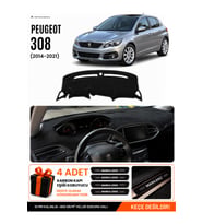 PEUGEOT 308 (2014-2021) Uyumlu Torpido Örtüsü Torpido Kılıfı - Siyah