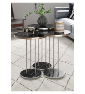 Gümüş Terra Zigon Bendir Siyah 3 lü