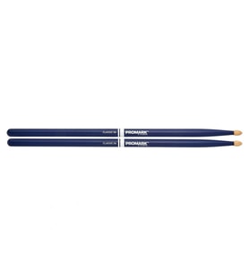 Promark TX5AW-BLUE 5A American Hickory Baget - Mavi (Profesyonel)  Canlı Mavi Boyalı Yüzey, Sahne Şovları İçin Estetik Görünüm, Standart 5A Konforu ve Dayanıklılık