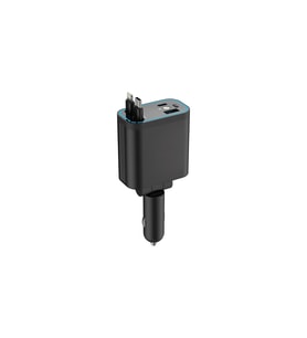 Araç İçi Hızlı Şarj Çakmaklık Adaptörü Lightning Type-C Kablolu Çoklu Şarj (Siyah)