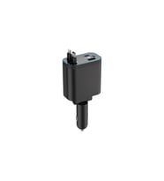Araç İçi Hızlı Şarj Çakmaklık Adaptörü Lightning Type-C Kablolu Çoklu Şarj (Siyah)
