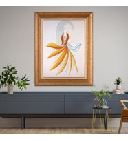 Altın Paspartulu Çerçeveli Tablo C17 (Gold)