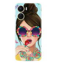 Vivo Y16 Kılıf Resimli Desenli Baskılı Silikon Sugar and Woman 1418