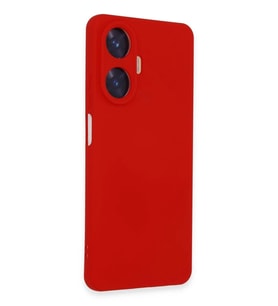 Newface Realme C55 Kılıf Nano içi Kadife Silikon - Kırmızı