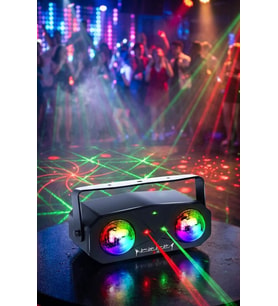 Quenlite QD-145 RGB Led Lazer Disko Topu Sahne Işık Projektörü 5'i 1 Arada