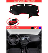 Hyundai I20 2014-2019 Için Uygun Torpido Koruma Halısı Siyah Kenar Renk Kırmızı