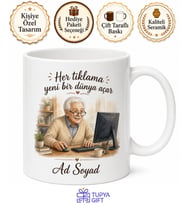 Bilgisayar Öğrenen Yaşlılara Fareyi Kontrol Etme Klavye Tıklama Kupa Hediye