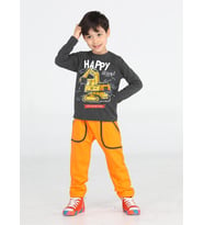 Bulldozer Erkek Çocuk Pantolon + T-shirt Takım (Antrasit)
