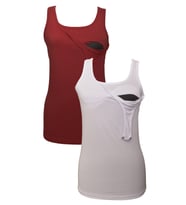 LuvmaBelly MYRA1503_1505 Emzirme atlet seti (Beyaz - Bordo)