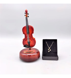 Keman Müzik Kutusu Ve Nota Temalı Kolye