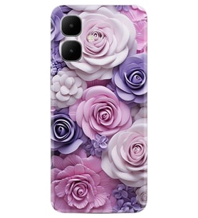 Infinix Smart 10 Kılıf Boutique Baskılı Resimli Mor Güller Pcode -029