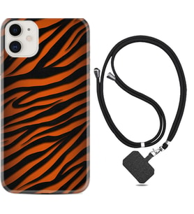 Apple iPhone 11 12 13 Mini Kılıf Boyun Askılı Silikon Leopar Yeni 1676