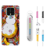 Tecno Camon 16 18P Pova 3 Pova Neo Kılıf Kablo Koruma Spiral Silikon Tombul Kedi 1739