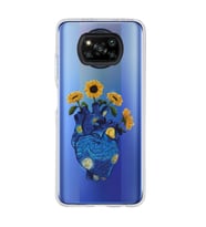 Poco X3 Pro / X3 NFC Uyumlu Vincent Van Gogh Kalp Tasarımlı Şeffaf Telefon Kılıfı