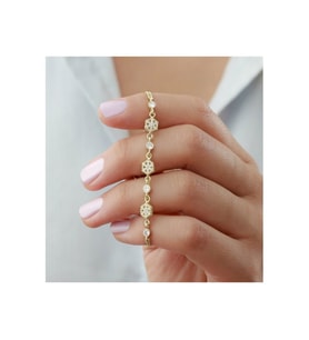 925 Ayar Kar Tanesi Gold Gümüş Bileklik
