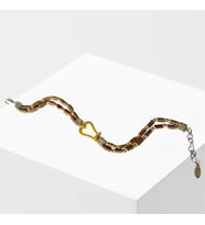 Doğal Taşlı Gold Sılver Çelik Erkek Bileklik