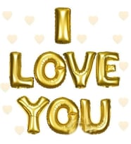 I Love You Folyo Balon Altın Renk 35 Cm