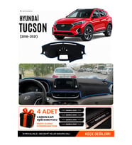 e-biz HYUNDAİ TUCSON (2018-2021) Uyumlu Torpido Örtüsü, Torpido Kılıfı - Siyah-Mavi - HU036