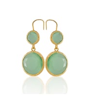 Kadir Jewellery 22 Ayar Altın Kaplama Kadın Taşlı Küpe -El İşçiliği Ve Hipoalerjenik Küpe