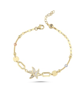 Deniz Yıldızı Minimal Altın Bileklik 17-20 cm