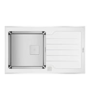 TEKA Diamond RS15 1B 1D 86 (WST WHITE) Beyaz Cam Yüzey Tezgah Üstü Eviye 115100012