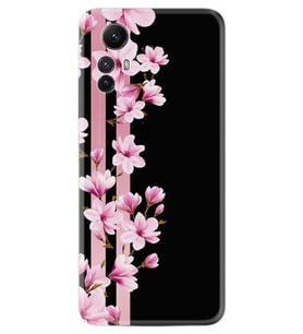 Xiaomi Redmi Note 12S Kılıf Resimli Desenli Baskılı Silikon Pink Flowers 3 1393