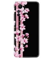 Xiaomi Redmi Note 12S Kılıf Resimli Desenli Baskılı Silikon Pink Flowers 3 1393