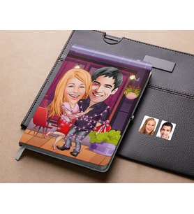 Bk Gift Kişiye Özel Sevgililer Karikatürlü Beyaz Defter-2 , Arkadaşa Hediye , Sevgiliye Hediye