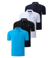 DÖRTLÜ SET T8561 DEWBERRY ERKEK T-SHIRT-SİYAH-BEYAZ-LACİVERT-MAVİ