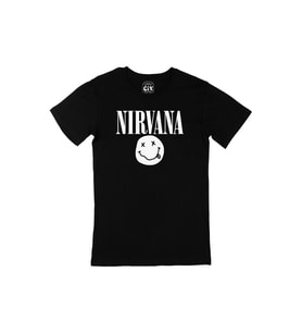 Nirvana Sarı Tasarım Siyah Tişört