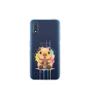 Samsung Galaxy A01 ile Uyumlu Splash Kapibara Tasarımlı Şeffaf Silikon Kılıf