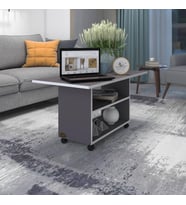 Kenzlife orta salon sehpası atina gri 075*070*50 tekerlekli yemek masası (Karışık)