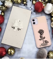 Gül Tasarımlı Kişiye Özel Şeffaf Telefon Kılıfı (Tüm Telefon Modelleri Mevcuttur.) - Hediye Kutulu