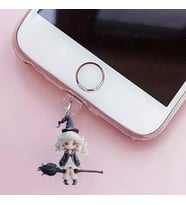 Sevimli Cadı Figürlü Telefon Charmı (Lighting (iPhone) Uyumlu Şarj Soketi Tıpası)