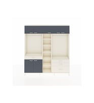 Arges Dolap 11 Raflı 4 Çekmeceli 2 Askılı 220x30x243 Aytaşı-Antrasit/Aytaşı