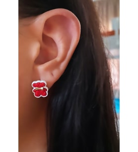 Minik Ayıcık Model Kırmızı Renk Küpe